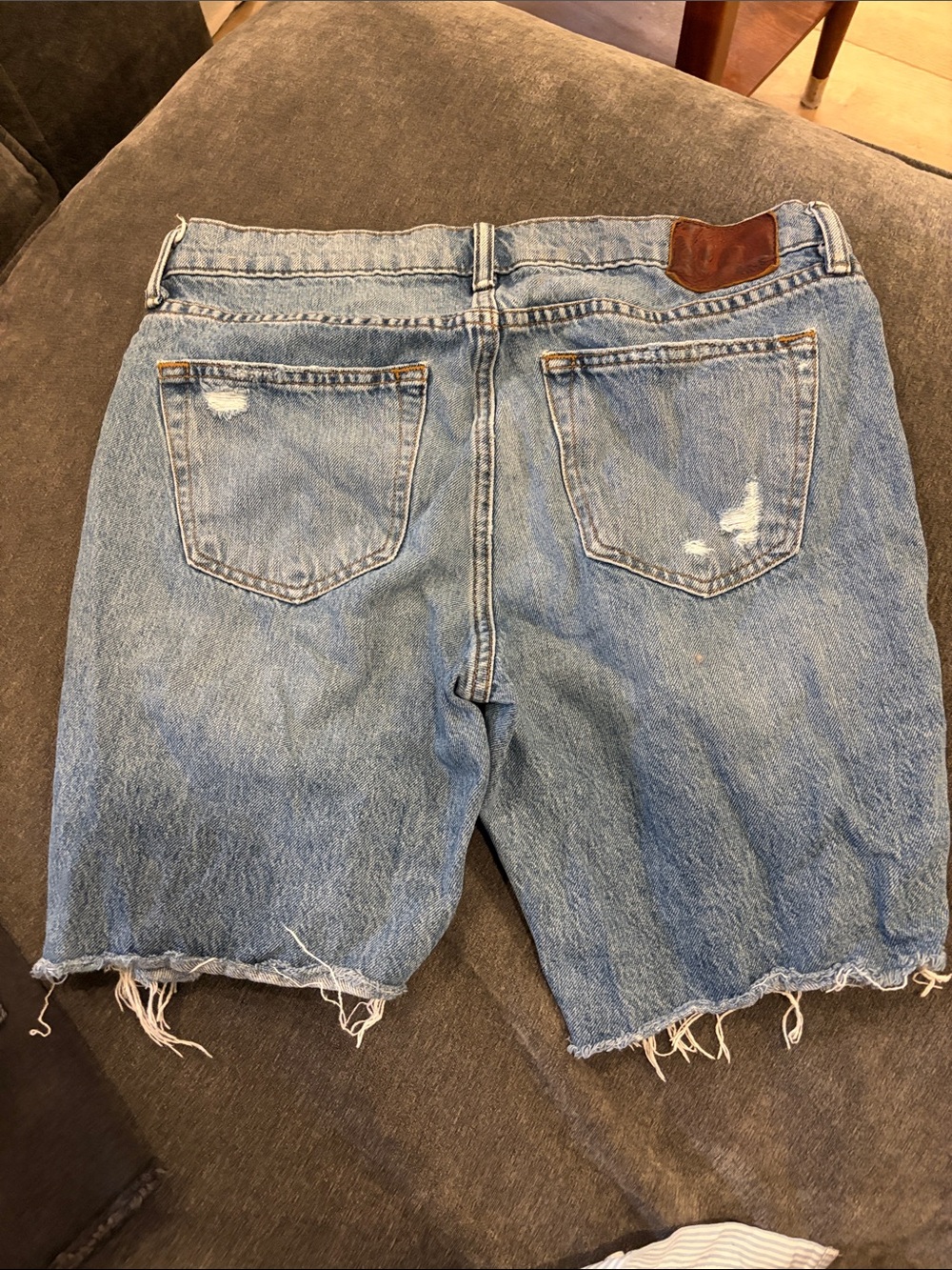 Abercrombie & Fitch Light Blue Distressed Denim Shorts